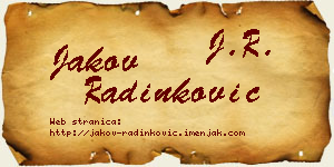 Jakov Radinković vizit kartica